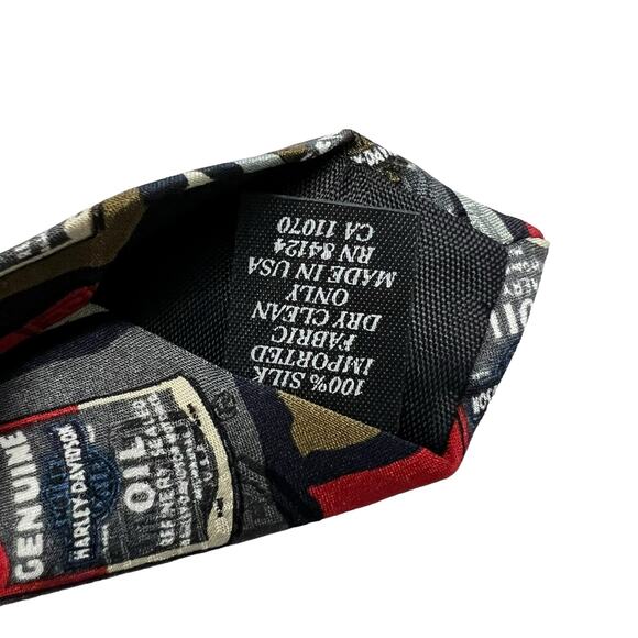 Genuine Harley Davidson 1998 Oil Can Tie Vintage 100% Silk Ralph Marlin & Co. - Picture 6 of 9
